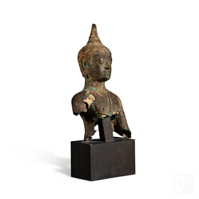 A bronze bust of Buddha, Thailand, U-Thong style, 14th / 15th century - 图3